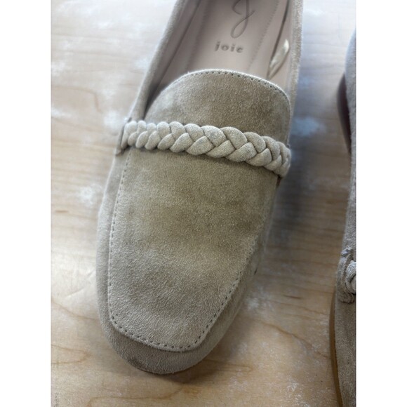 Joie Tan Suede Braided Loafers Flats 8.5 Old Money Preppy Classic Shoes - Picture 5 of 16